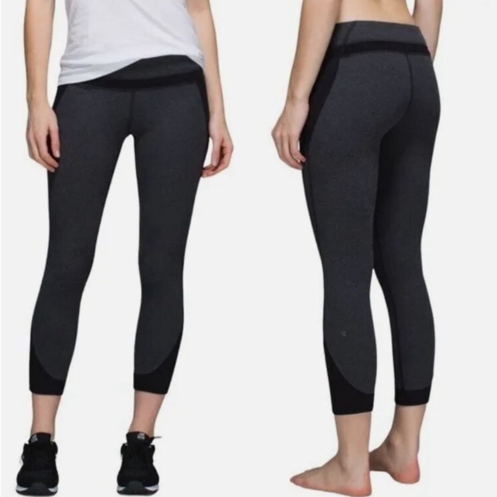Lululemon Refine Crop Heathered Black Size 6